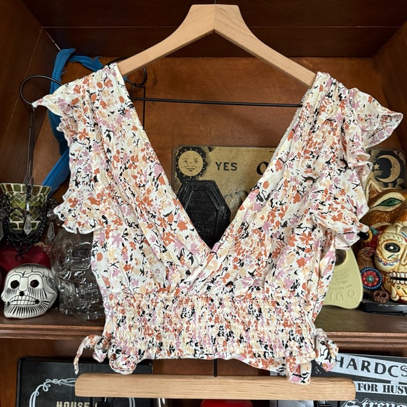 Free People - Pretty Daze Ivory Floral Print Two-Piece Dress - size medium - Picture 7 of 13